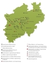 Landkarte von Nordrhein-Westfalen Landkarte von Nordrhein-Westfalen